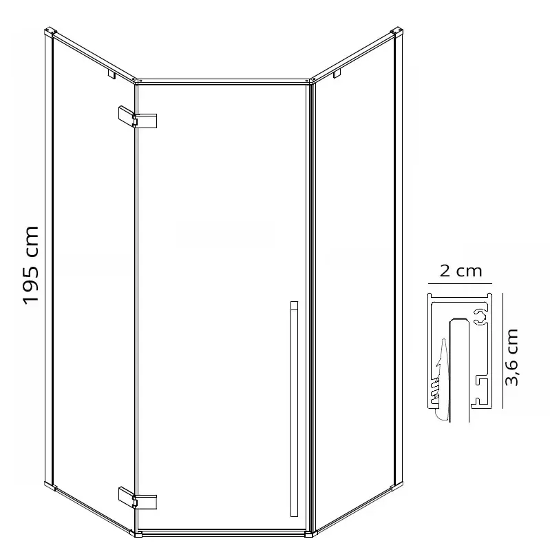Duschkabine Diamond Gold 100x100cm