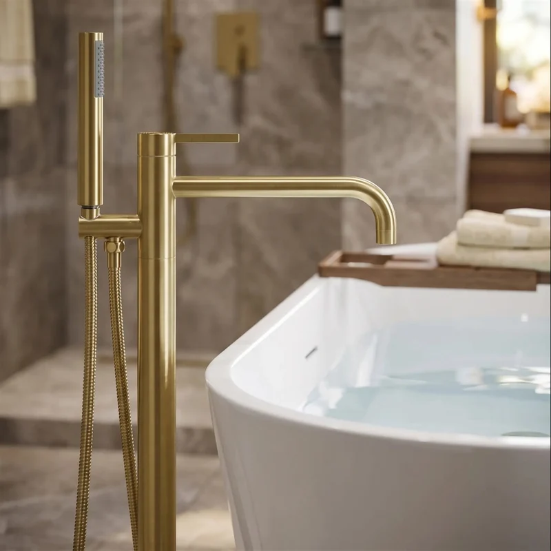 Freistehende Wannenarmatur – Foster Gold Matt