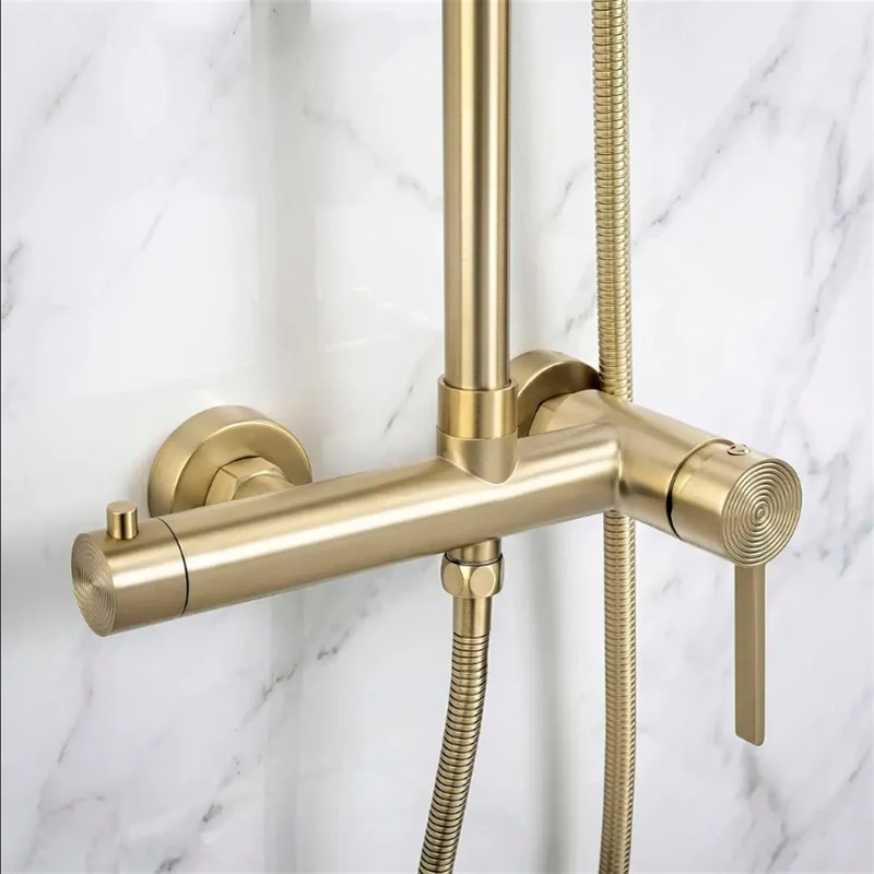 Duschgarnitur Foster Höhenverstellbar – Gold Matt