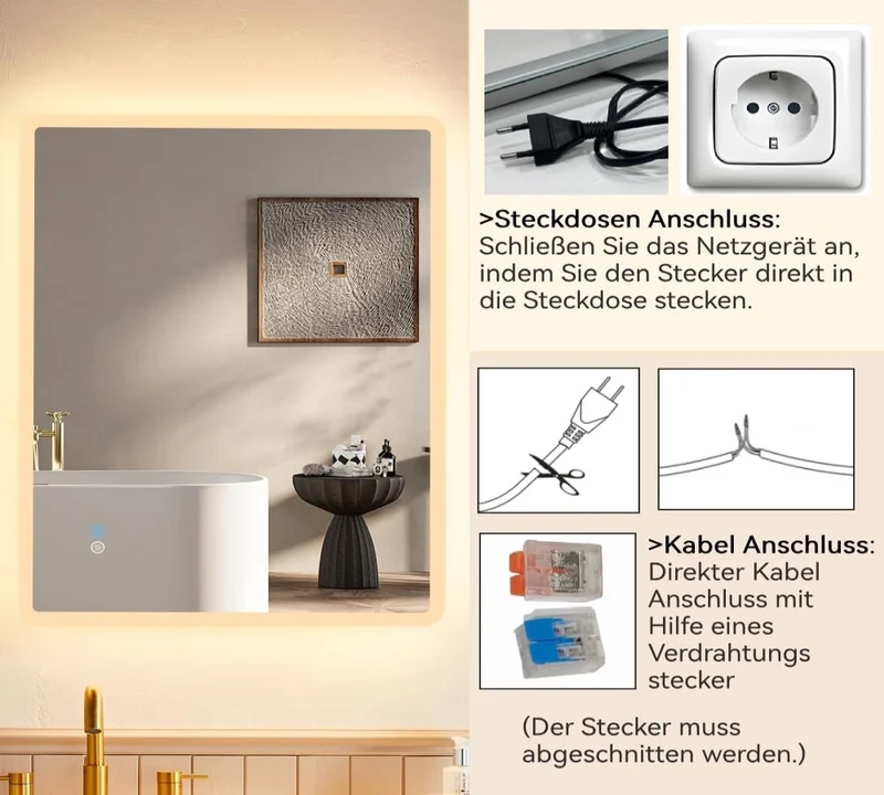 HOROW M5070S LED Badspiegel mit Beleuchtung