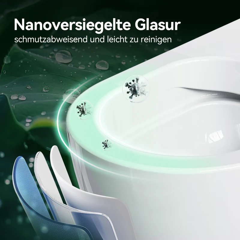 HOROW UG18R Spülrandloses Wand-WC aus Keramik mit Soft