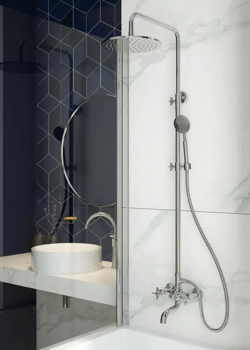 DEANTE Temisto Duschsystem mit Regenbrause // Chrom // NAC-04QT