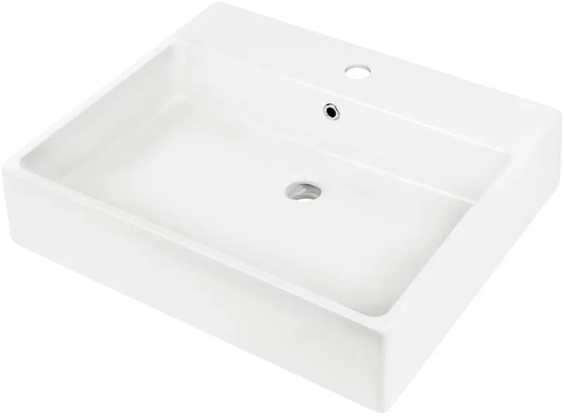 DEANTE Temisto Keramikwaschbecken zur Aufsatz- oder Wandmontage - 60 x 50 cm // Weiß // CDT-6U6S