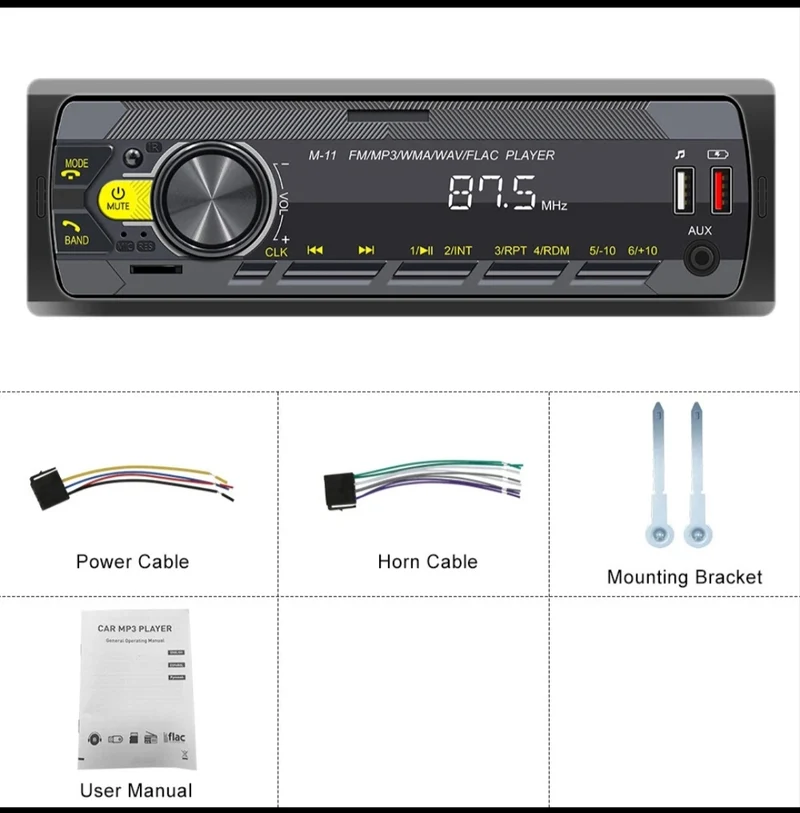 Autoradio Bluetooth Freisprechen Universal Din1 USB Aux SD
