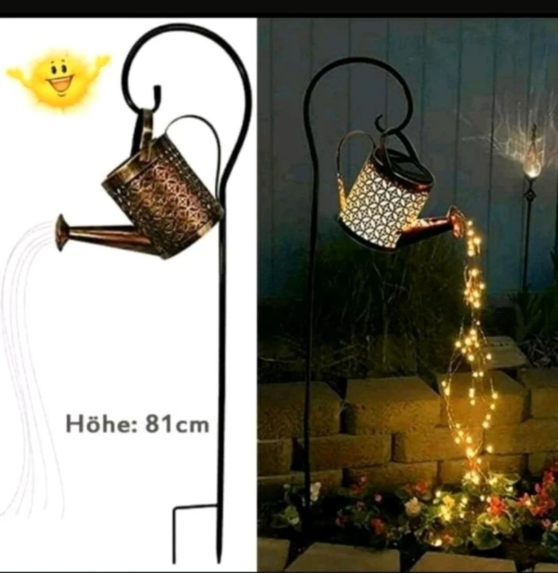 Solar Gießkanne Solarlampe 2 Stück