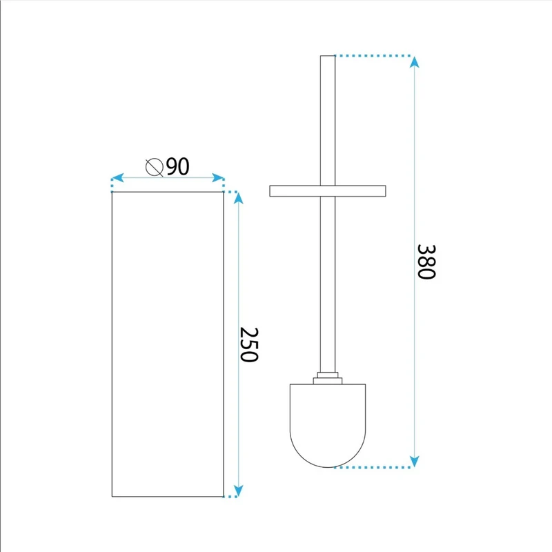 WC-Bürste B106 Kupfer Matt – Stehend mit Halter
