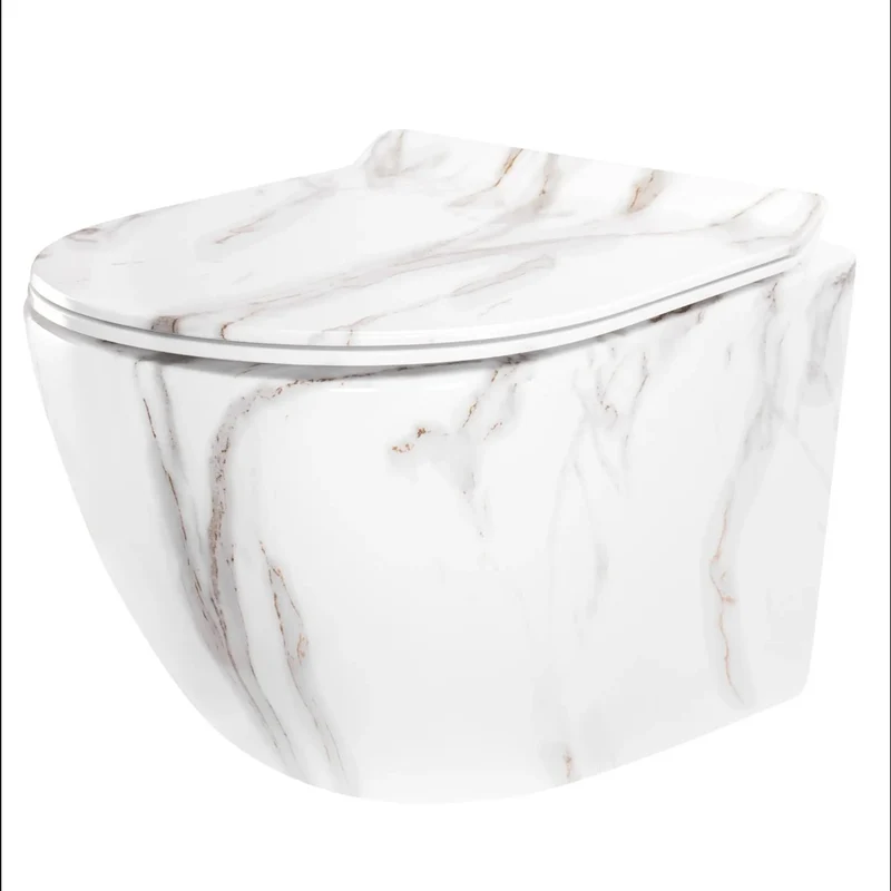 WC-Schüssel Randlos Carter Tornado Aiax – Steinoptik 49 × 37 cm