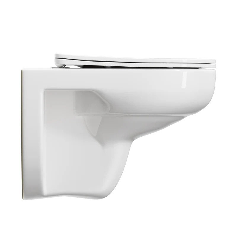 HOROW UG15R Wand-WC, spülrandlose Toilette aus Keramik, 52,5 × 36 × 36,5 cm