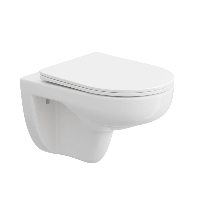 HOROW UG15R Wand-WC, spülrandlose Toilette aus Keramik, 52,5 × 36 × 36,5 cm