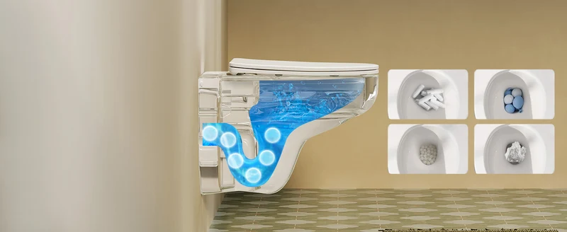 HOROW UG15R Wand-WC, spülrandlose Toilette aus Keramik, 52,5 × 36 × 36,5 cm