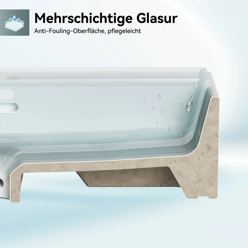 HOROW F10A-S6042 Waschbecken 60 cm mit Hahnloch & Überlauf