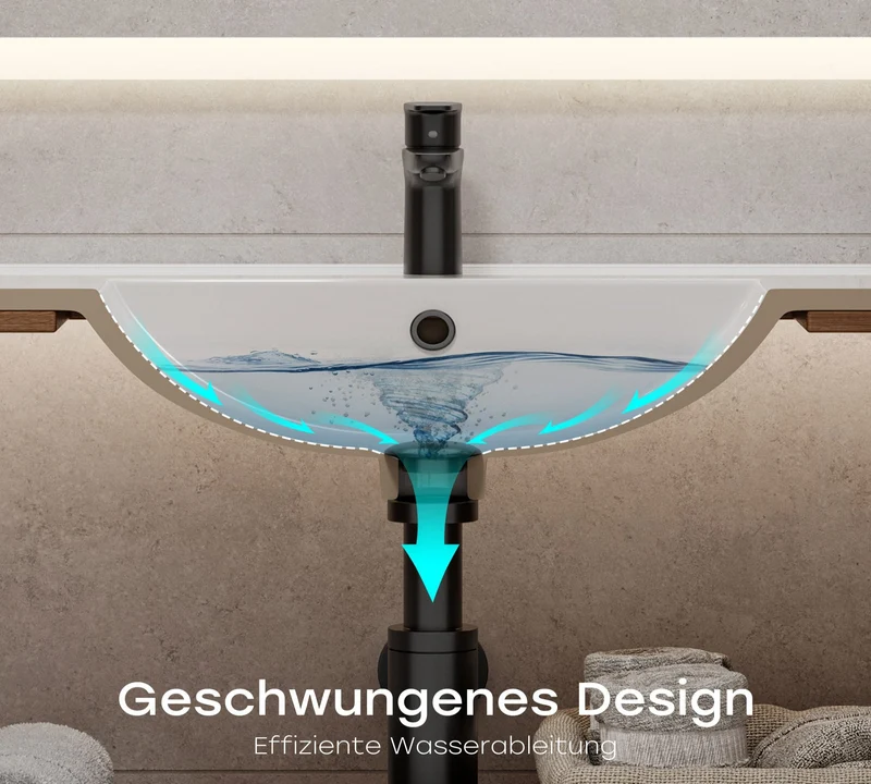 HOROW F10C-S6146 Einbau-Waschbecken 60 cm Breit