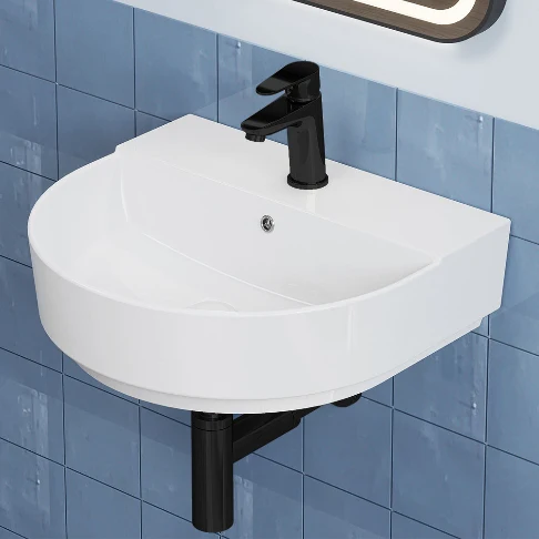 HOROW F08R-R5044W Keramik Waschbecken 50 cm Oval