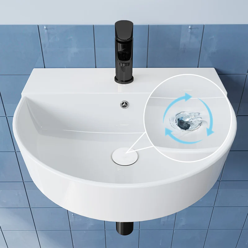 HOROW F08R-R5044W Keramik Waschbecken 50 cm Oval