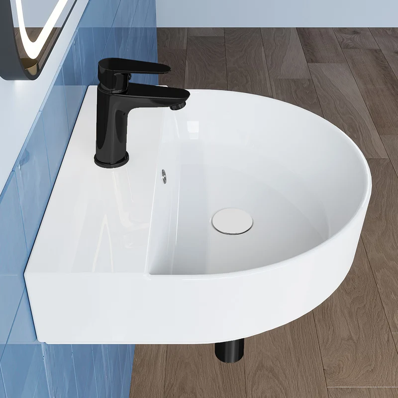 HOROW F08R-R5044W Keramik Waschbecken 50 cm Oval