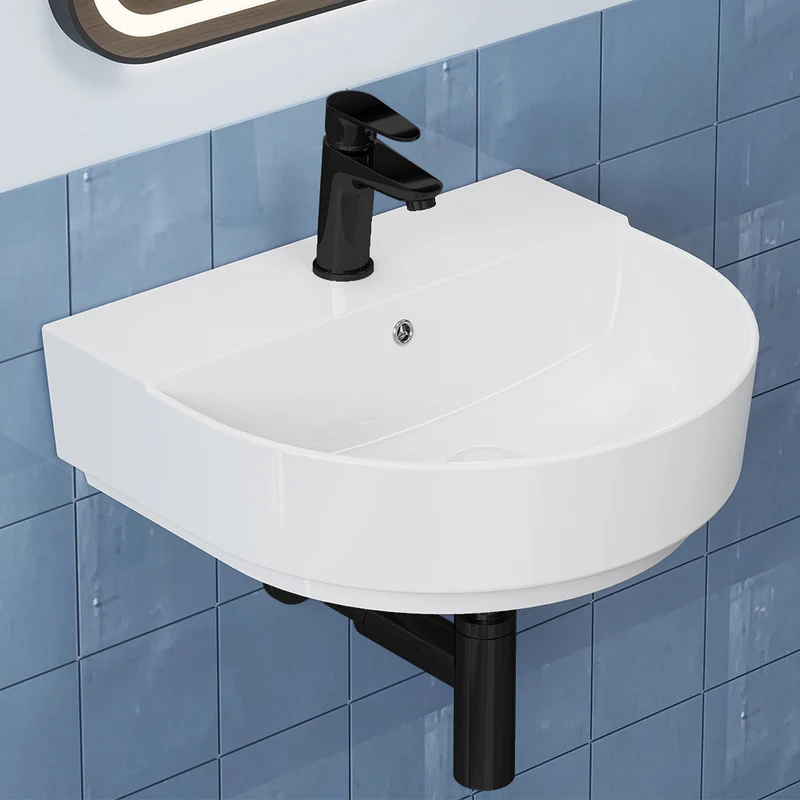 HOROW F08R-R5044W Keramik Waschbecken 50 cm Oval