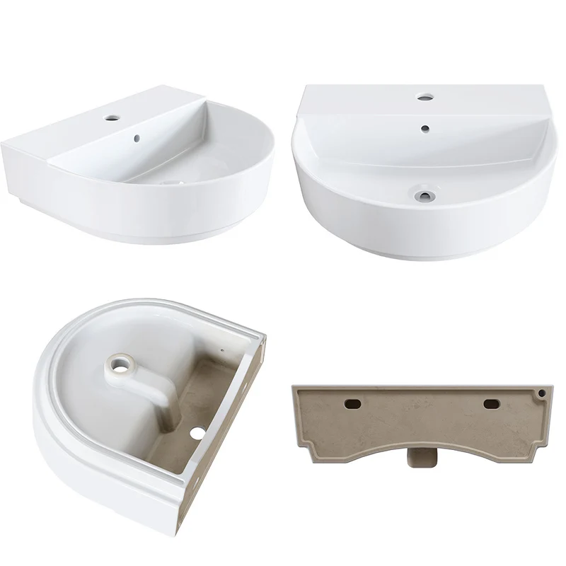 HOROW F08R-R5044W Keramik Waschbecken 50 cm Oval