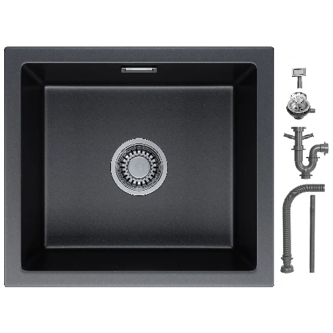 HOROW A02R-S4540B Granit Spüle Schwarz 45×40 cm