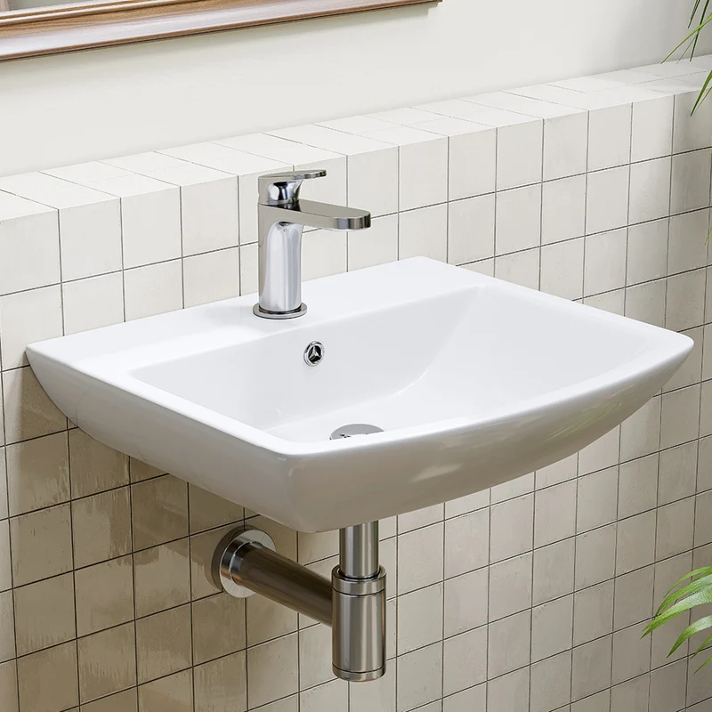 HOROW F08R-S4842W Waschbecken aus Keramik 48×42 cm