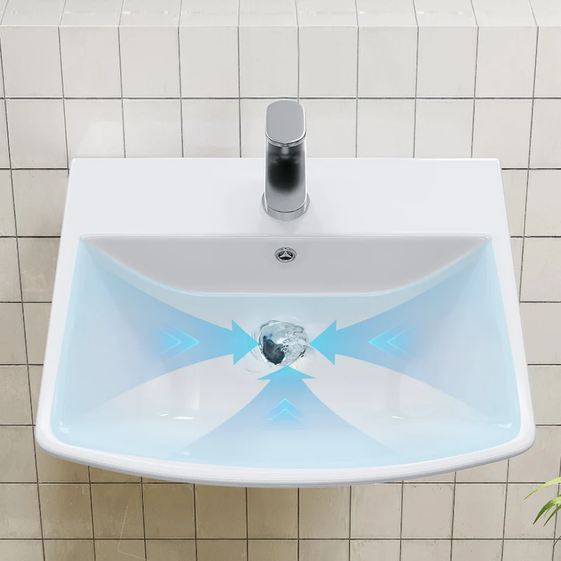 HOROW F08R-S4842W Waschbecken aus Keramik 48×42 cm