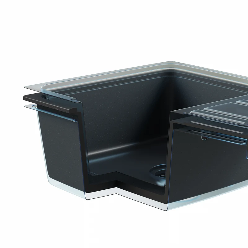 HOROW A09S-S5745B Granitspüle Schwarz 57×45 cm