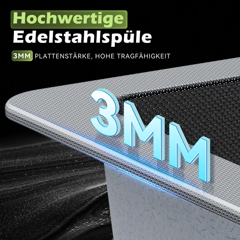 HOROW S03W-S6244S Spülbecken Edelstahl 62x44 cm
