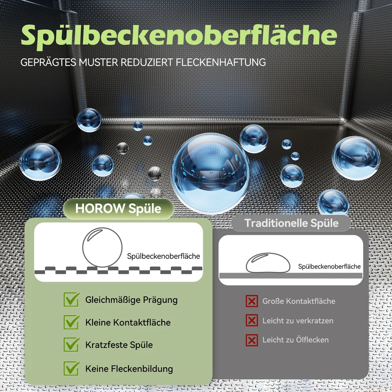 HOROW S03W-S6244S Spülbecken Edelstahl 62x44 cm
