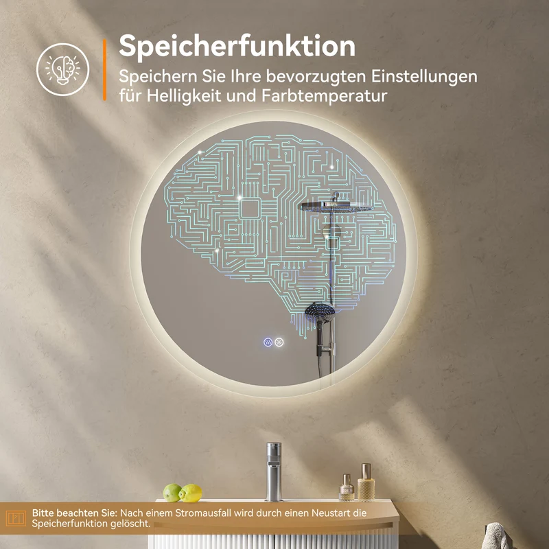 HOROW M80R LED Spiegel Rund 80 cm