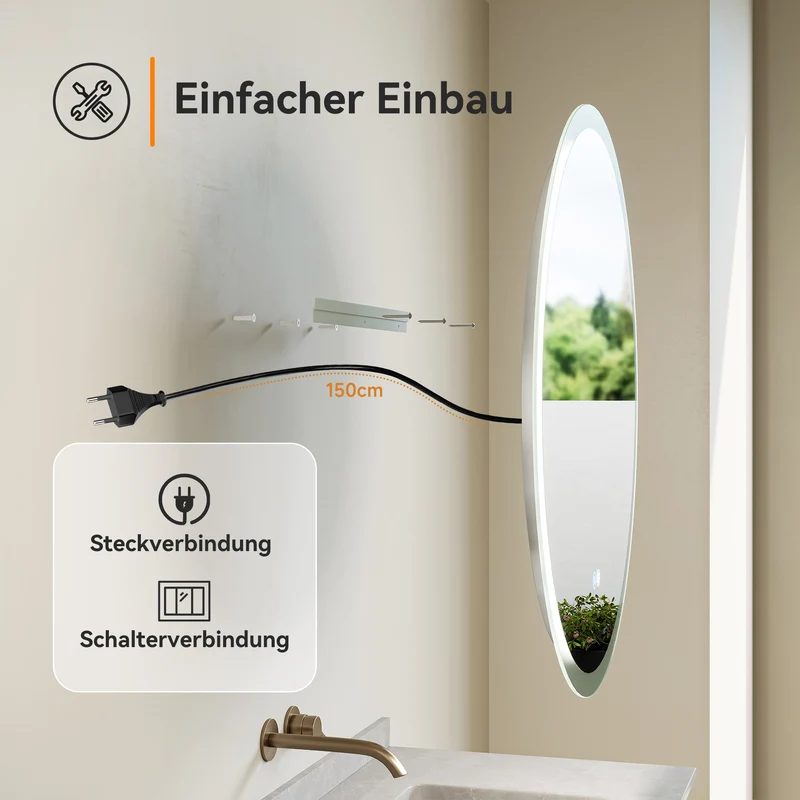 HOROW M80R LED Spiegel Rund 80 cm
