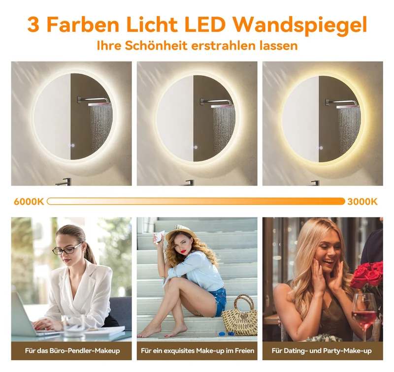 HOROW M80R LED Spiegel Rund 80 cm