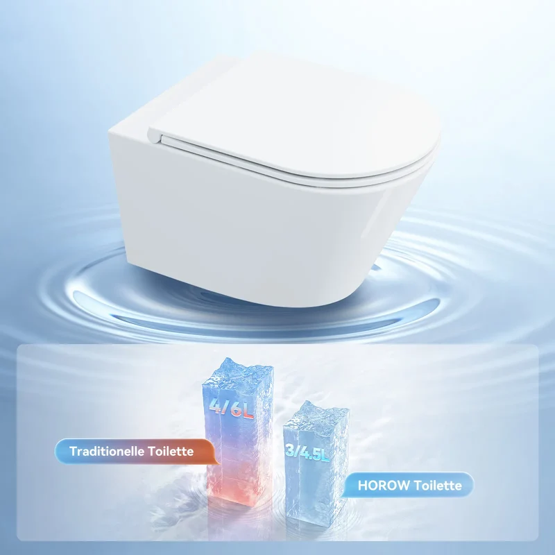 HOROW UG17R Wand-WC 53,9 cm – Weiß