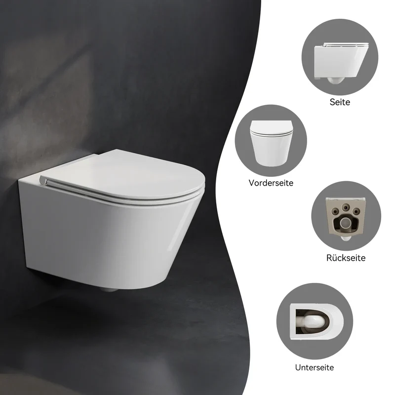 HOROW UG17R Wand-WC 53,9 cm – Weiß