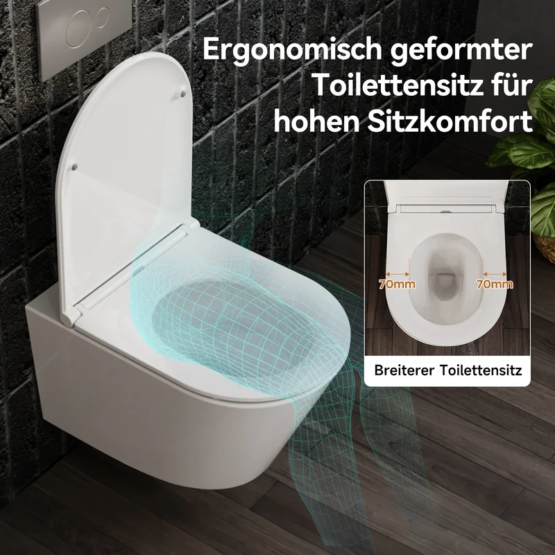 HOROW UG17R Wand-WC 53,9 cm – Weiß