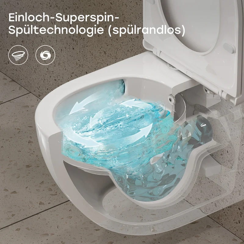 HOROW HB-L01U Wand-Dusch-WC, spülrandlos & wandhängend