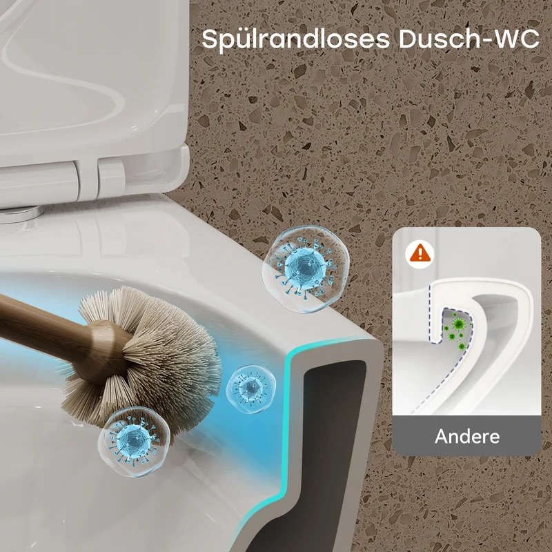 HOROW HB-L01U Wand-Dusch-WC, spülrandlos & wandhängend