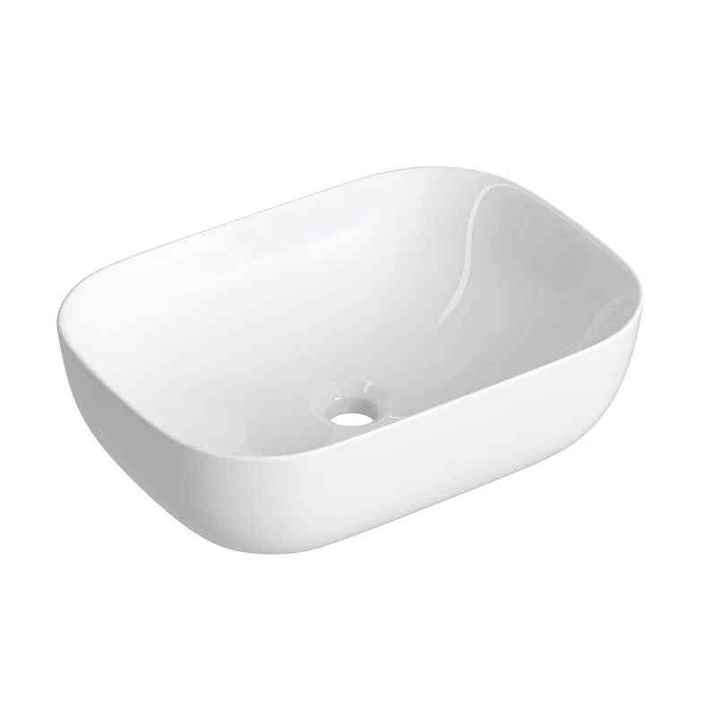 HOROW F10A-S4633 Waschbecken Oval Weiß 46x33x13,5 cm