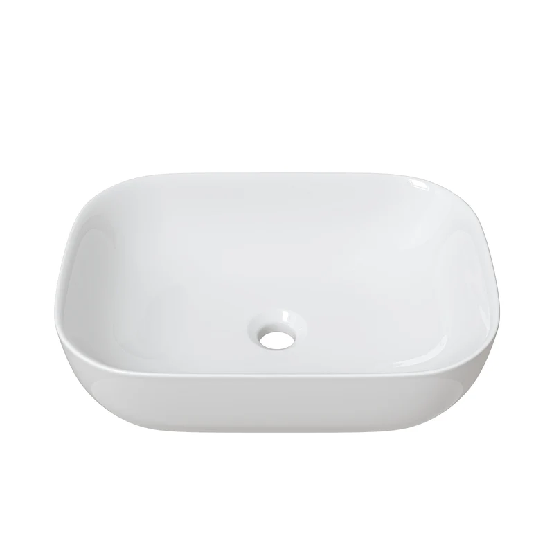 HOROW F10A-S4633 Waschbecken Oval Weiß 46x33x13,5 cm