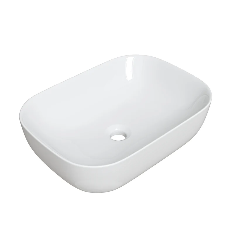 HOROW F10A-S4633 Waschbecken Oval Weiß 46x33x13,5 cm