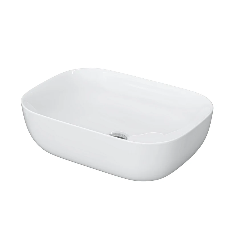 HOROW F10A-S4633 Waschbecken Oval Weiß 46x33x13,5 cm