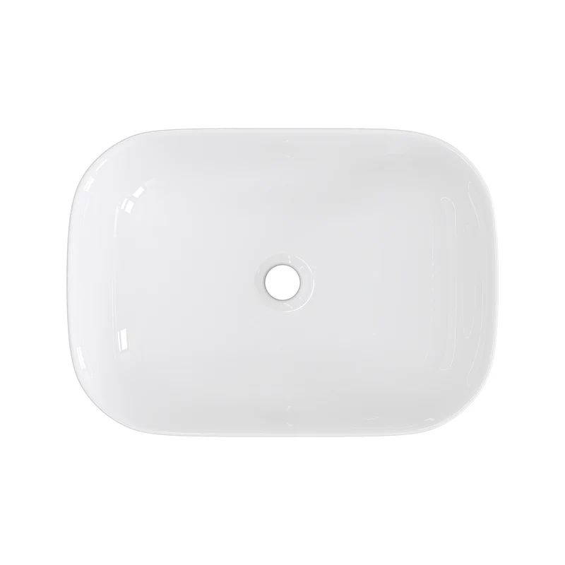 HOROW F10A-S4633 Waschbecken Oval Weiß 46x33x13,5 cm