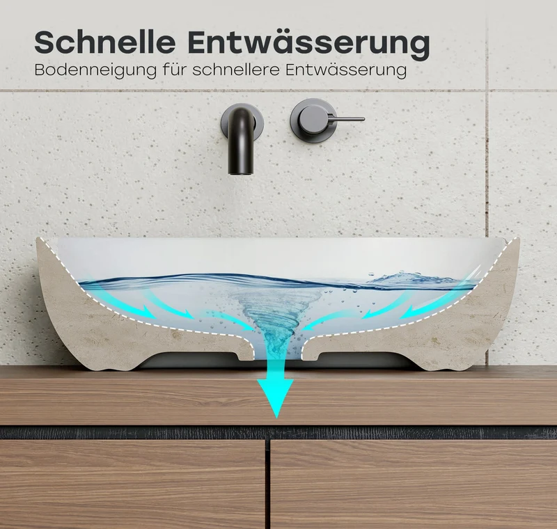 HOROW F10A-S4633 Waschbecken Oval Weiß 46x33x13,5 cm
