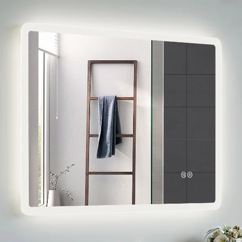 HOROW M7090S Badezimmer Wandspiegel LED mit Beleuchtung 70x90 cm