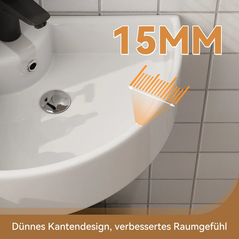 HOROW F08R-T4633W Eckiges Waschbecken 32×32 cm
