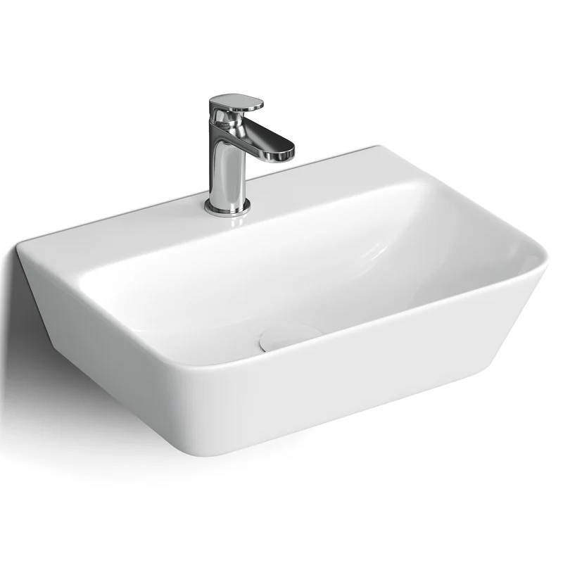 HOROW F08R-S4131W Eckiges Waschbecken 40cm