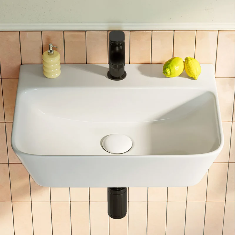 HOROW F08R-S4131W Eckiges Waschbecken 40cm