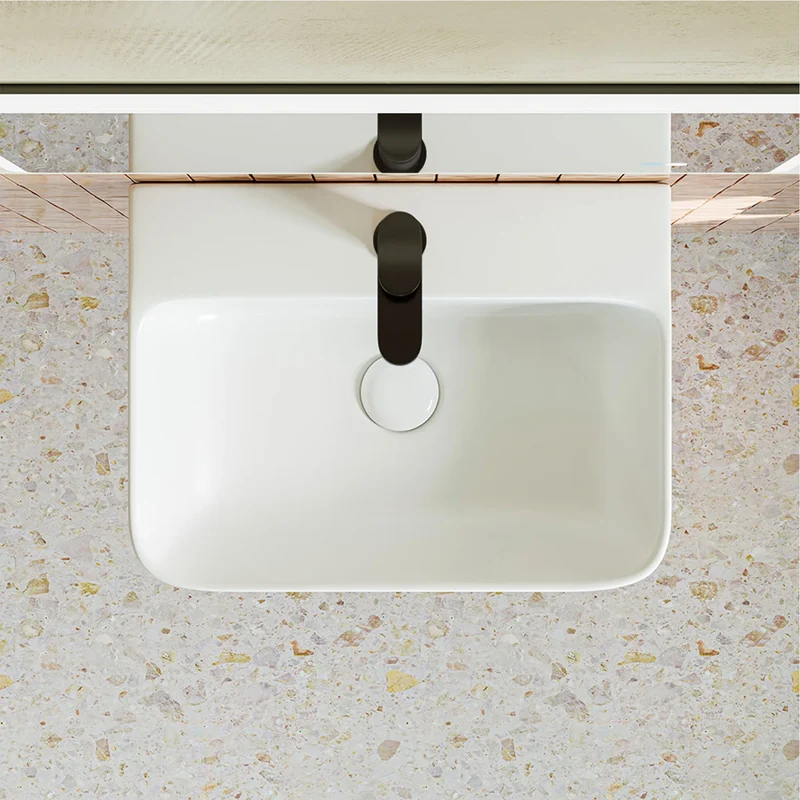 HOROW F08R-S4131W Eckiges Waschbecken 40cm