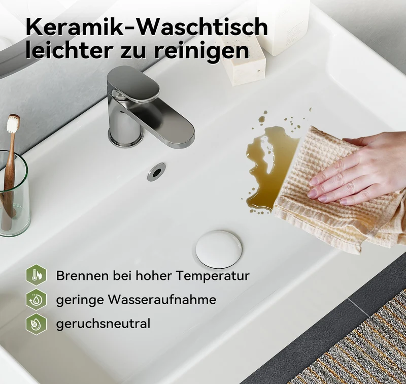 HOROW F08R-S5531W Rechteckiges Waschbecken
