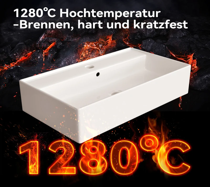 HOROW F08R-S5531W Rechteckiges Waschbecken