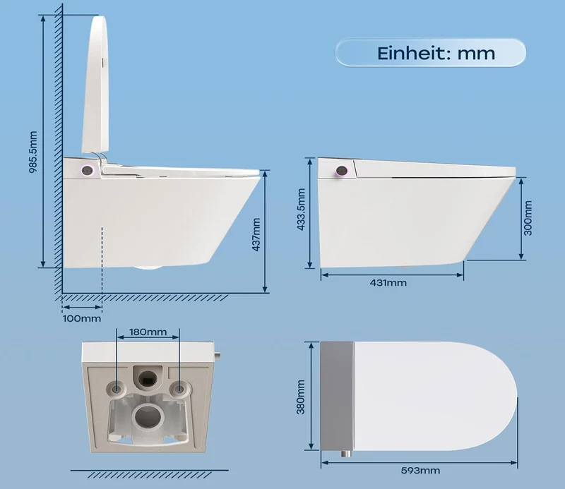 HOROW G05 Smartes Wand-WC mit Bidet, Nachtlicht, Temperatursteuerung usw.