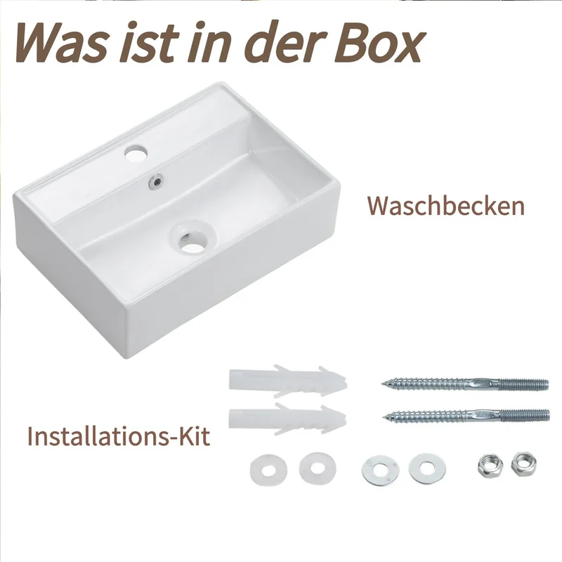 HOROW F09R-S4531W 1Waschbecken aus Keramik